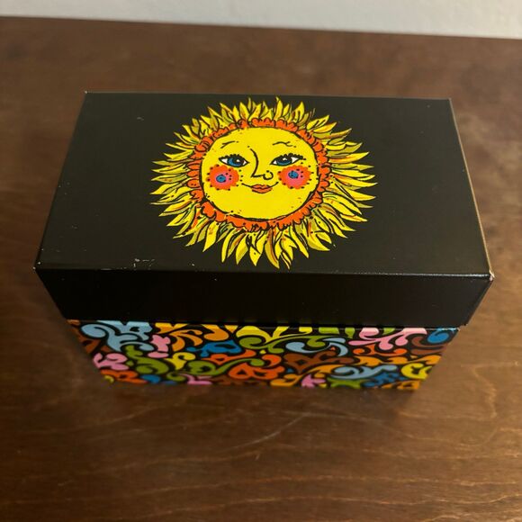 Vintage Ohio Art Recipe Box. Vintage Sunshine. Metal Recipe Box. - Picture 1 of 10